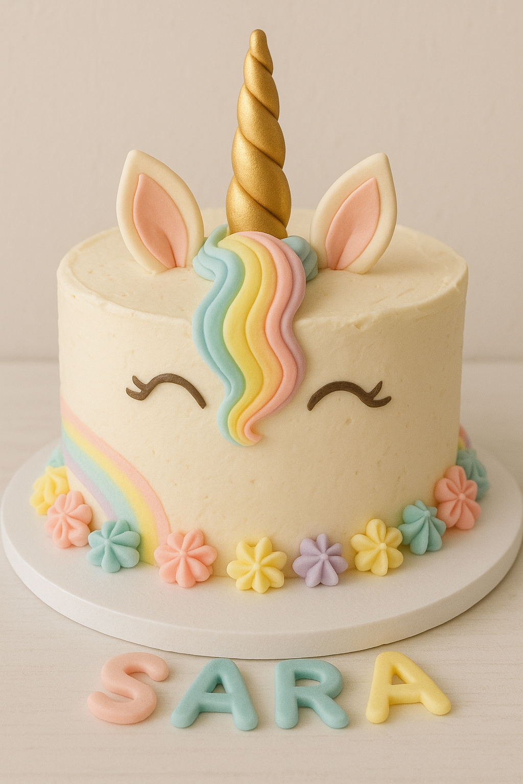 Unicorn Rainbow Fondant Cake