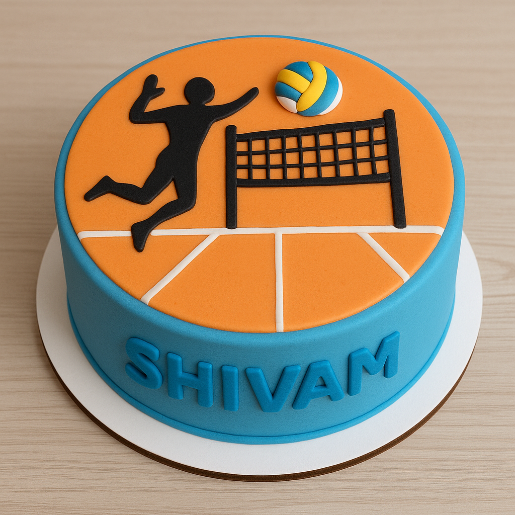 Volleyball Court Fondant Cake