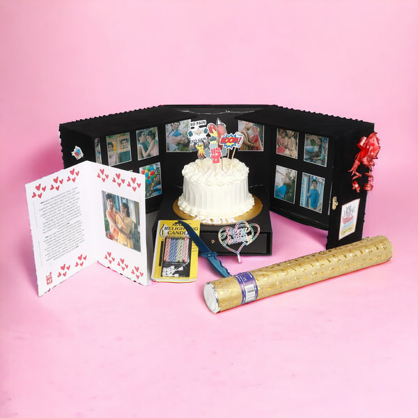 Wooden Love Box with Theme Cake - Anniversary