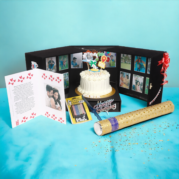 Wooden Love Box with Theme Cake - Birthday